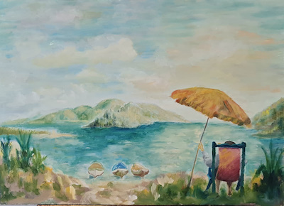 Esin Erol imzalı tablo — Yağlı Boya, 50×70 cm, 14.000 TL müzayede satışı