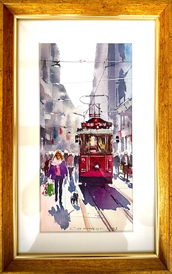 Yusuf Kemal Çankaya imzalı tablo — Sulu Boya, 25×35 cm, 3.000 TL müzayede satışı