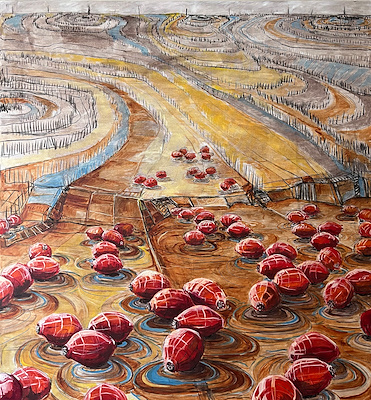 Suzan Turhan Onuk imzalı tablo — Karışık Teknik, 160×150 cm, 15.000 TL müzayede satışı