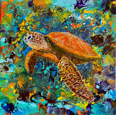Perihan Keki imzalı tablo — Akrilik Boya, 35×35 cm, 2.500 TL müzayede satışı