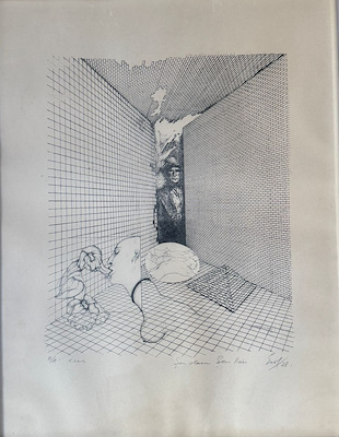Erol Akyavaş imzalı tablo — Litografi, 69×50 cm, 8.000 TL müzayede satışı