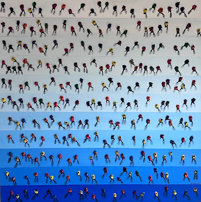 Şeyma Öngünç imzalı tablo — Karışık Teknik, 100×100 cm, 32.500 TL müzayede satışı