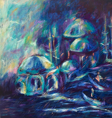 Fehim Güler imzalı tablo — Yağlı Boya, 100×100 cm, 11.000 TL müzayede satışı