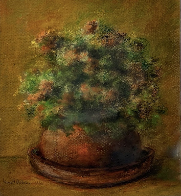 İsmet Üstekin imzalı tablo — Karışık Teknik, 21×17.5 cm, 1.500 TL müzayede satışı