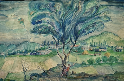 Sefer Öztürk imzalı tablo — Sulu Boya, 28×41 cm, 4.000 TL müzayede satışı