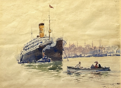 Diyarbakırlı Tahsin imzalı tablo — Sulu Boya, 20×25 cm, 100.000 TL müzayede satışı
