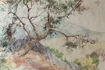 Sadık Göktuna imzalı tablo — Pastel Boya, 15×10 cm, 2.250 TL müzayede satışı