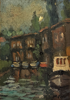 M. Ş. imzalı tablo — Yağlı Boya, 16×12.5 cm, 1.000 TL müzayede satışı