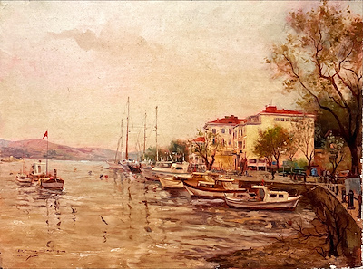 Ermeni Ressam ''saulyan'' imzalı tablo — Yağlı Boya, 44×60 cm, 7.000 TL müzayede satışı
