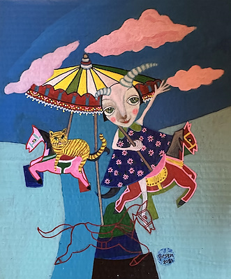 Birsen Karaosman imzalı tablo — Akrilik Boya, 31×26 cm, 22.500 TL müzayede satışı