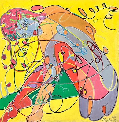 İnan Tanju imzalı tablo — Yağlı Boya, 120×120 cm, 10.000 TL müzayede satışı