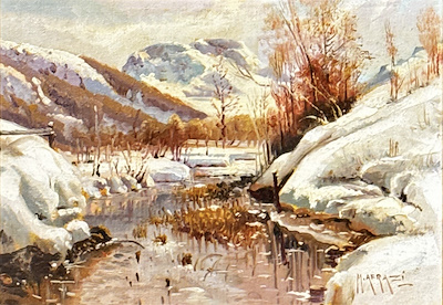 Muhammed Ali Afrazi imzalı tablo — Yağlı Boya, 32×23 cm, 2.750 TL müzayede satışı