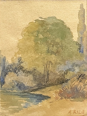 Ali Rıza Beyazıt imzalı tablo — Sulu Boya, 17×12 cm, 13.000 TL müzayede satışı