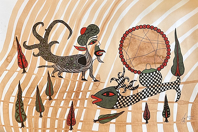 Özgür Rakıciyan imzalı tablo — Karışık Teknik, 35×50 cm, 1.750 TL müzayede satışı