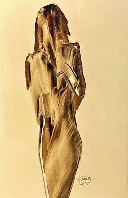 Vedat Örs imzalı tablo — Guaj, 40×30 cm, 6.000 TL müzayede satışı