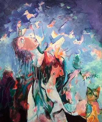 Feriha Tuğran imzalı tablo — Akrilik Boya, 55×45 cm, 37.500 TL müzayede satışı