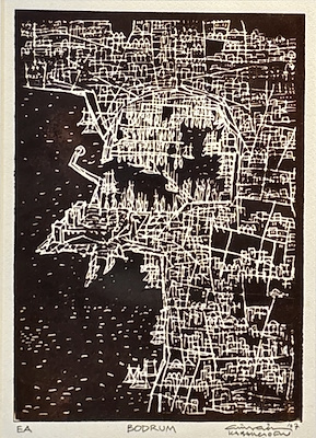 Güngör Kabakçıoğlu imzalı tablo — Baskı, 28×20 cm, 5.500 TL müzayede satışı