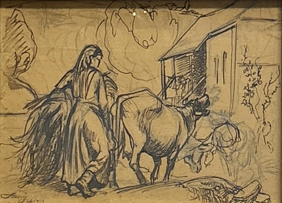 Saim Özeren imzalı tablo — Karışık Teknik, 12.5×17 cm, 3.500 TL müzayede satışı
