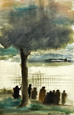 Nilgün İrmikçi imzalı tablo — Sulu Boya, 23×15 cm, 2.500 TL müzayede satışı