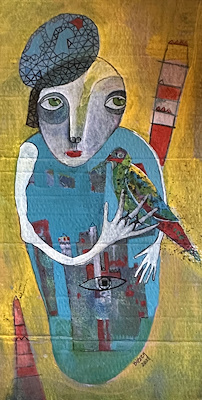 Birsen Karaosman imzalı tablo — Akrilik Boya, 46×24 cm, 22.750 TL müzayede satışı