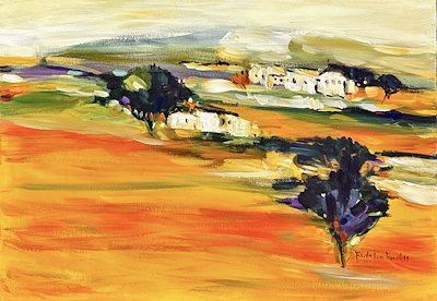 Funda İyce Tuncel imzalı tablo — Akrilik Boya, 50×70 cm, 12.500 TL müzayede satışı