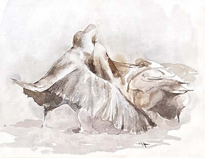 Müfit Çelik imzalı tablo — Sulu Boya, 23×31 cm, 4.000 TL müzayede satışı