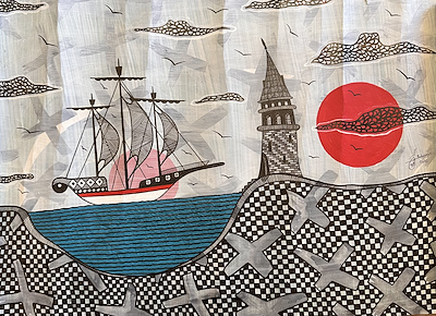 Özgür Rakıciyan imzalı tablo — Karışık Teknik, 35×50 cm, 2.100 TL müzayede satışı
