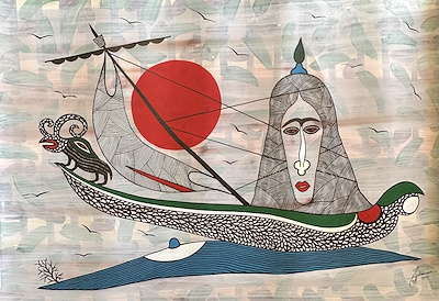 Özgür Rakıciyan imzalı tablo — Karışık Teknik, 35×50 cm, 2.600 TL müzayede satışı