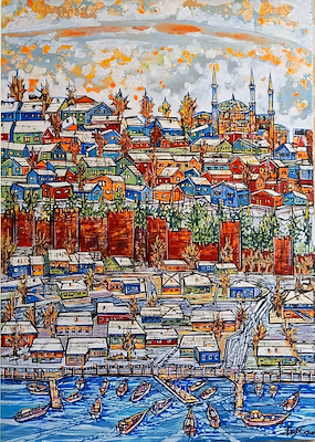 Basri Cesur imzalı tablo — Akrilik Boya, 50×70 cm, 5.000 TL müzayede satışı