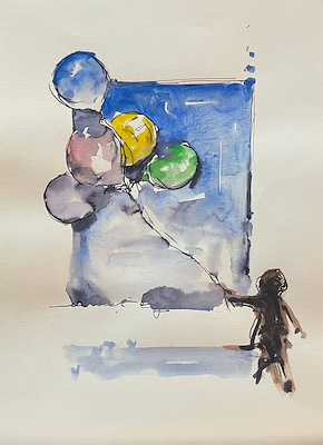 Mehmet Sağ imzalı tablo — Sulu Boya, 23×33 cm, 1.500 TL müzayede satışı