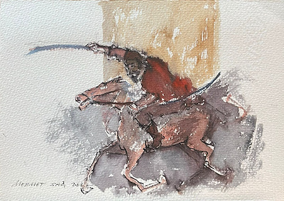 Mehmet Sağ imzalı tablo — Sulu Boya, 25×18 cm, 2.500 TL müzayede satışı