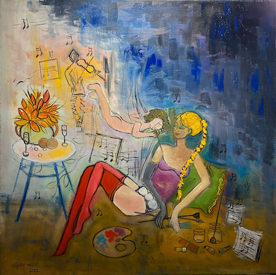 Çağatay Navruz imzalı tablo — Yağlı Boya, 60×60 cm, 7.000 TL müzayede satışı