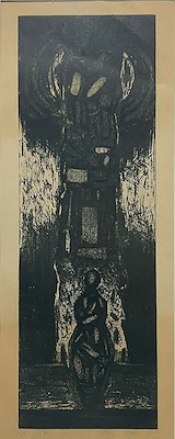 Cahit Malkoç imzalı tablo — Gravür, 26×80 cm, 4.000 TL müzayede satışı