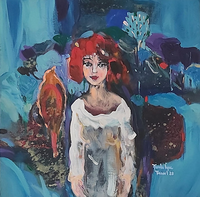 Funda İyce Tuncel imzalı tablo — Akrilik Boya, 50×50 cm, 15.000 TL müzayede satışı