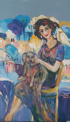 Funda İyce Tuncel imzalı tablo — Akrilik Boya, 100×60 cm, 40.000 TL müzayede satışı