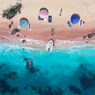 Özge Kıral imzalı tablo — Akrilik Boya, 40×40 cm, 10.000 TL müzayede satışı