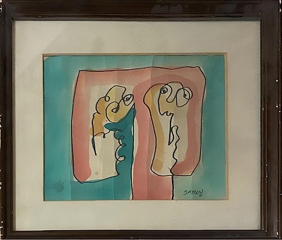 Nilhan Saygon imzalı tablo — Karışık Teknik, 21×26 cm, 1.000 TL müzayede satışı