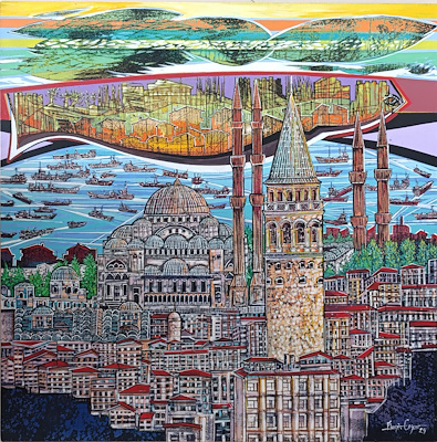 Basri Cesur imzalı tablo — Akrilik Boya, 100×100 cm, 10.000 TL müzayede satışı