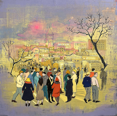 Sedanur Şimşek imzalı tablo — Akrilik Boya, 70×70 cm, 6.500 TL müzayede satışı