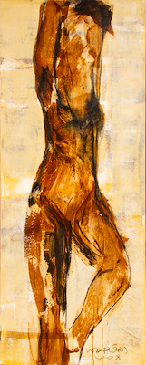 Vedat Örs imzalı tablo — Karışık Teknik, 150×60 cm, 15.000 TL müzayede satışı