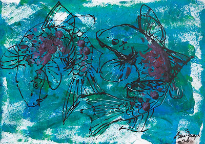 Ayça Özağaç imzalı tablo — Karışık Teknik, 50×70 cm, 2.000 TL müzayede satışı