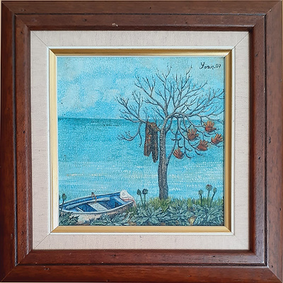 Yosun Sağır Tayan imzalı tablo — Yağlı Boya, 15×15 cm, 1.500 TL müzayede satışı