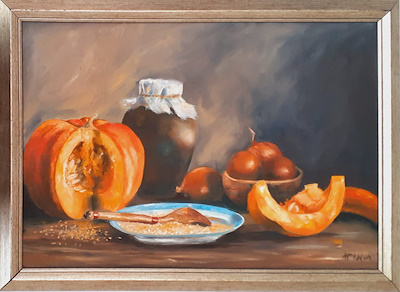 Ayşe Öztel imzalı tablo — Yağlı Boya, 35×50 cm, 1.500 TL müzayede satışı