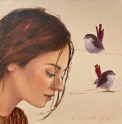 Derya Ahmetbeyoğlu imzalı tablo — Yağlı Boya, 25×25 cm, 5.000 TL müzayede satışı