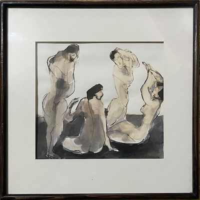 Aynur Zilkaya imzalı tablo — Sulu Boya, 24×26 cm, 2.700 TL müzayede satışı