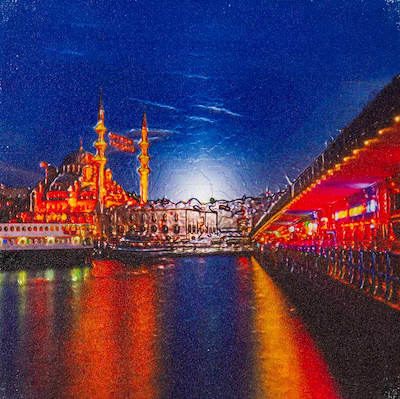 Serkan Okan imzalı tablo — Yağlı Boya, 50×50 cm, 3.000 TL müzayede satışı