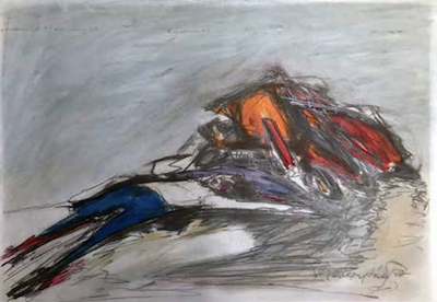 Zafer Gençaydın imzalı tablo — Karışık Teknik, 57×49 cm, 17.000 TL müzayede satışı