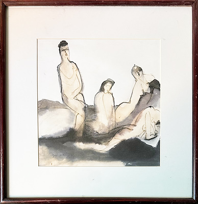 Aynur Zilkaya imzalı tablo — Sulu Boya, 24×26 cm, 2.500 TL müzayede satışı