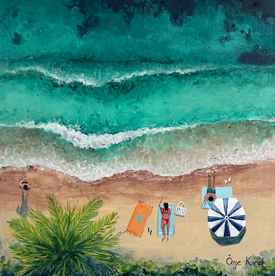 Özge Kıral imzalı tablo — Akrilik Boya, 20×20 cm, 4.000 TL müzayede satışı
