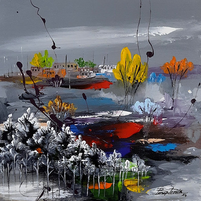 Barış Demir imzalı tablo — Akrilik Boya, 30×30 cm, 4.000 TL müzayede satışı